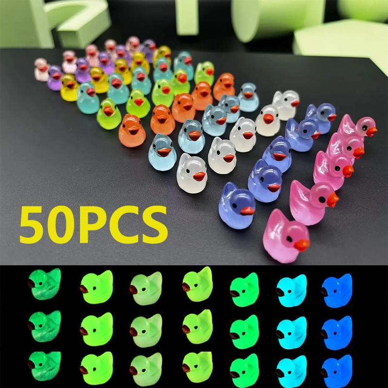 Nutcracker Figurine - 50PCS Glowing Mini Resin Little Ducks