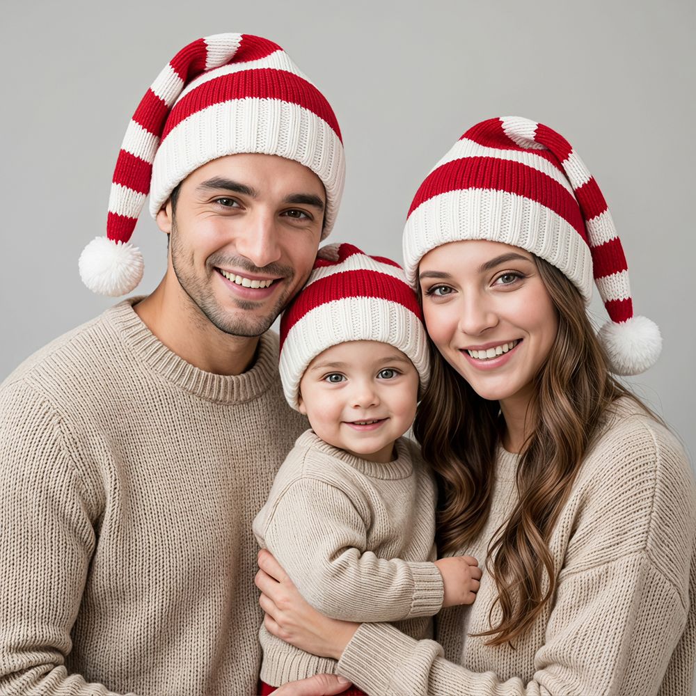 Santa Hat Plush - Leisure Merry Christmas Hat Christmas Knitted
