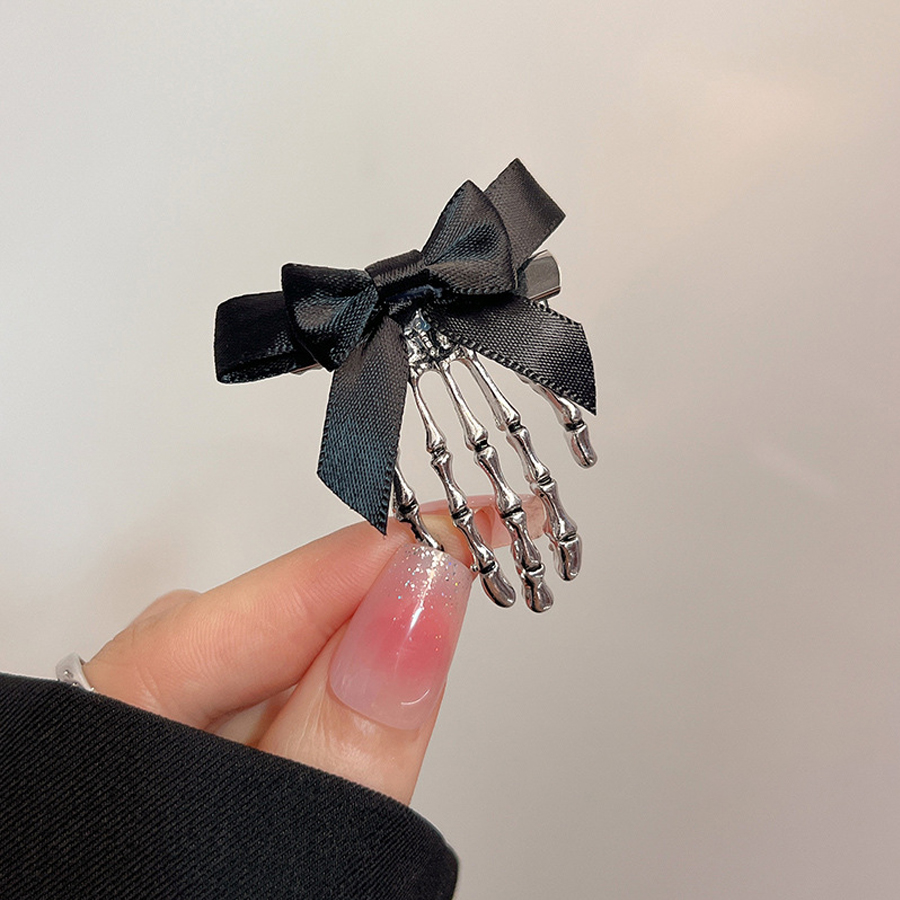Gothic Skeleton Hand Hair Clip - đánh giá và giá Ribbon Bow Gift