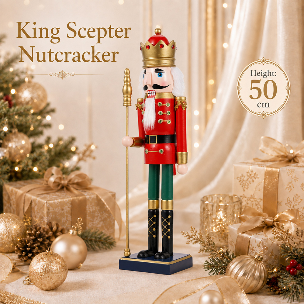 50CM Wooden Nutcracker Scepter - đánh giá và giá Nutcracker Figurine