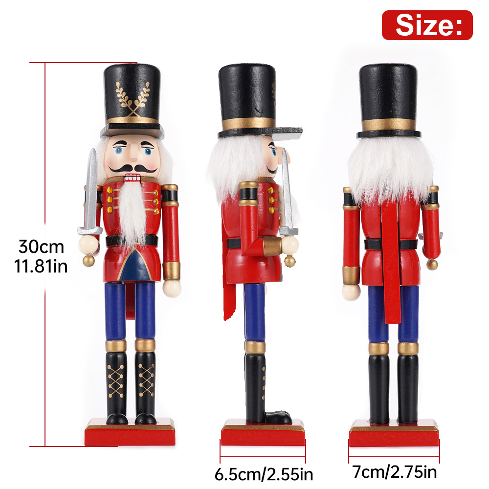 30cm Wooden Nutcracker Ornamen - đánh giá và giá Nutcracker Figurine